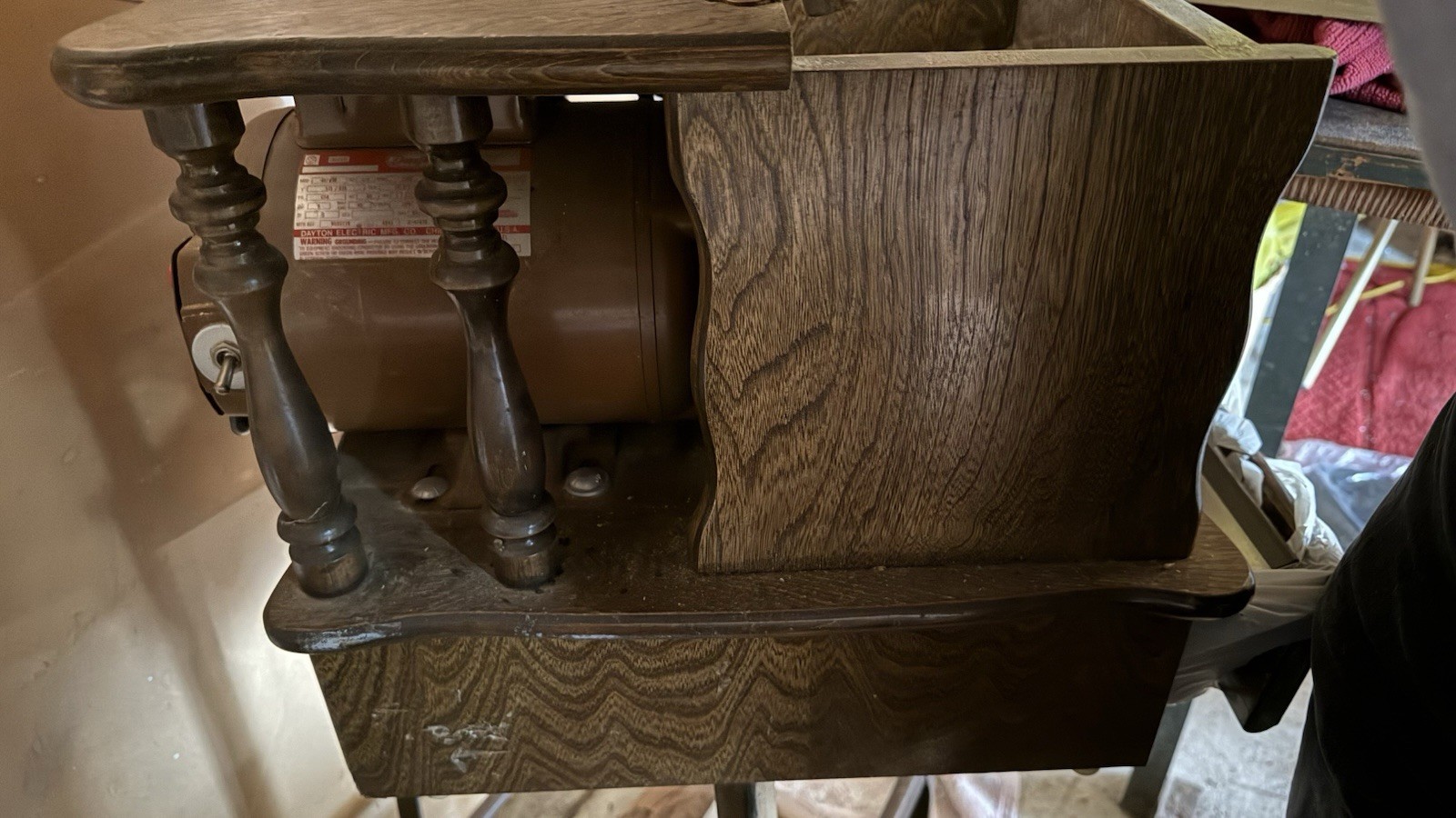 Golden Grain Grinder Stone Wheat Grinder Dayton 3/4 HP Motor W/Wood Cabinet