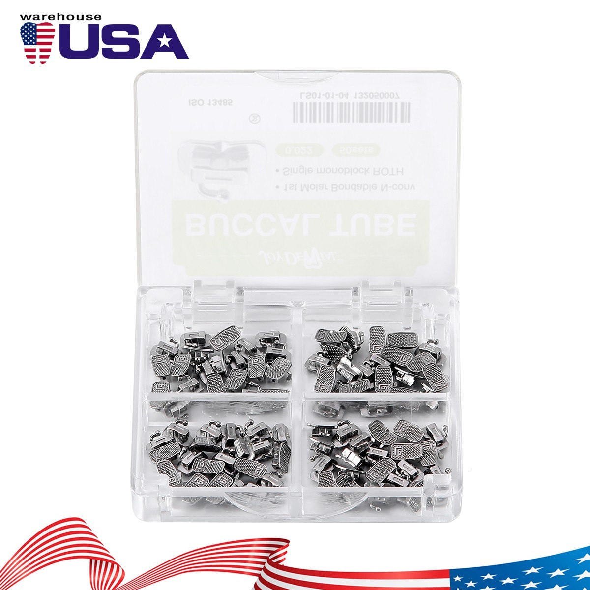 50 Set AZDENT Dental Ortho MIM Buccal Tube Roth/MBT 0.022 1st Molar Bondable