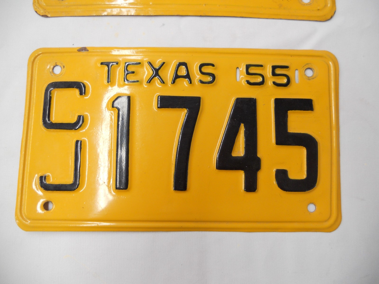 Texas license plates. 1955 cj1745