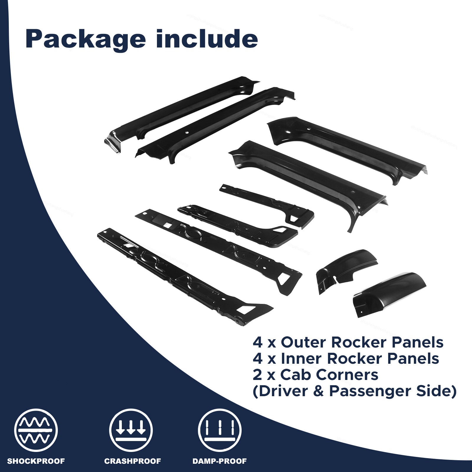 Fits 2007-2013 Chevy Gmc Crew Cab Pickup Inner Outer Rocker Panel Cab Corner Set