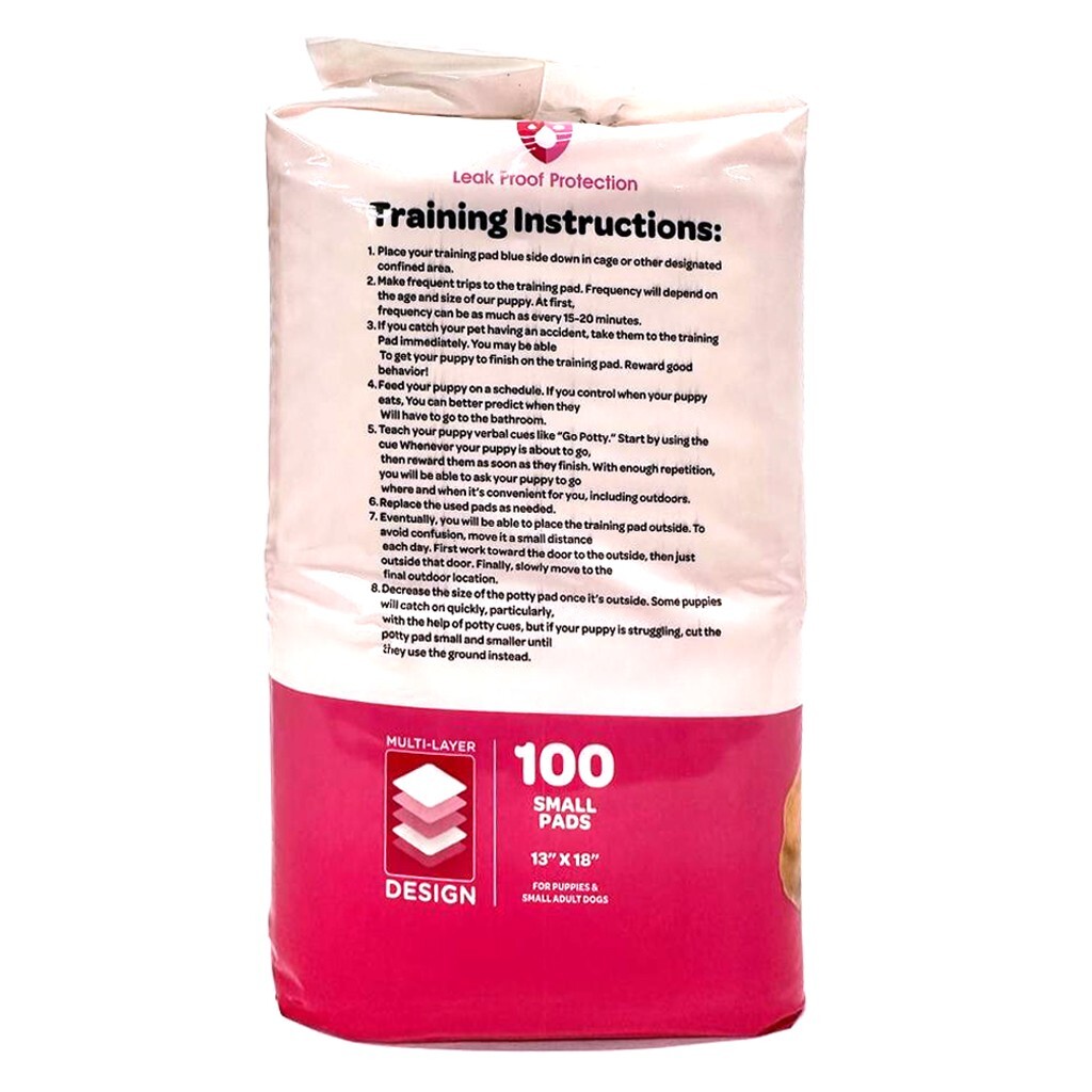 100 Pet Pads for Dogs Ultra-Absorbent Puppy Training Underpad Scented Pink Small