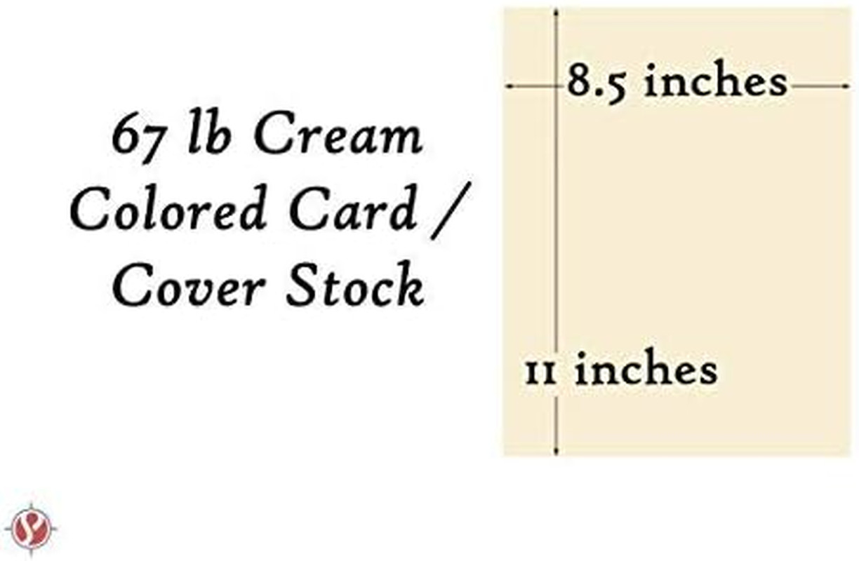 Cream Pastel Color Card Stock Paper, 67Lb Cover Medium Weight Cardstock, for Art