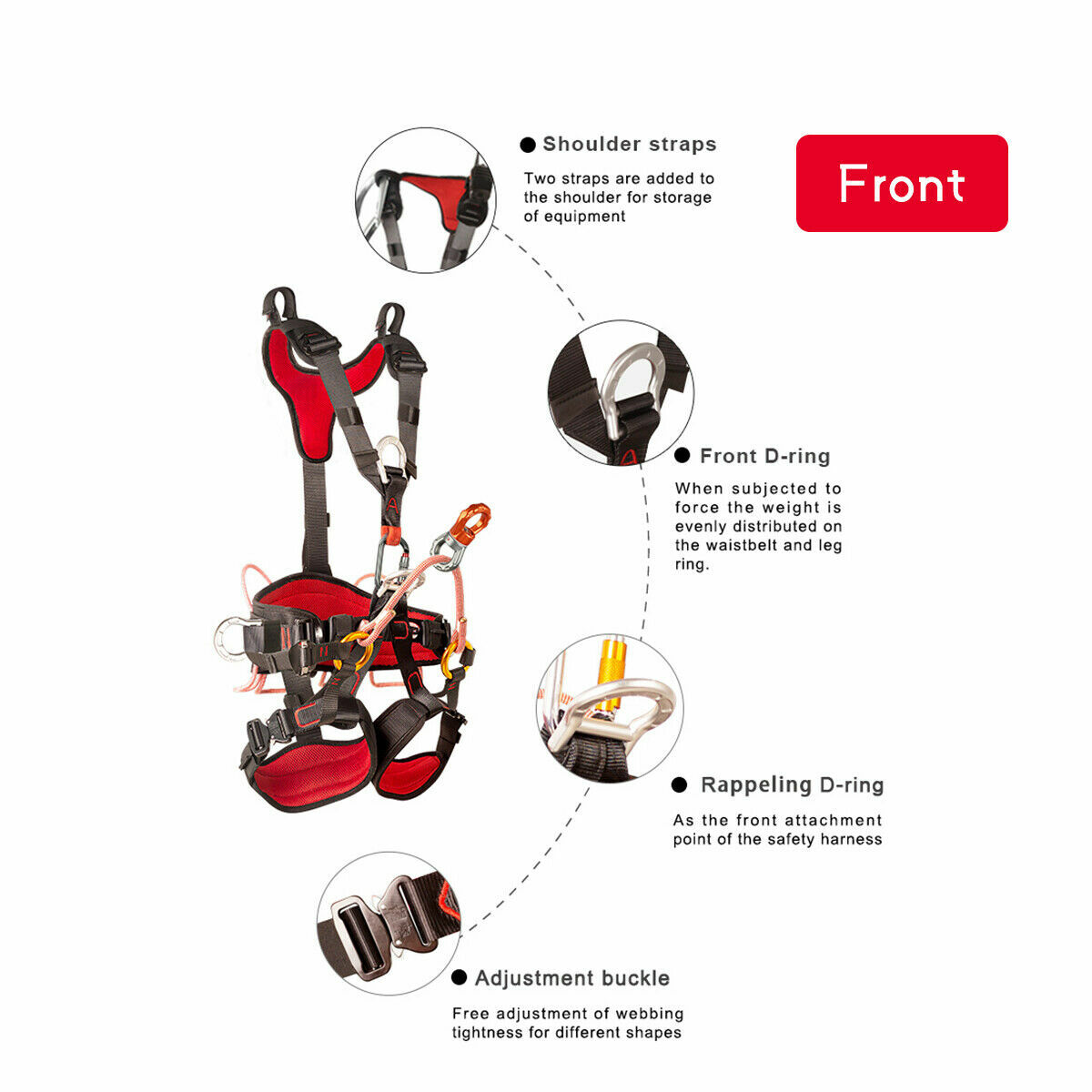 Full Body Harness Tree Climbing Arborist Rescue Falling Protection Equipment