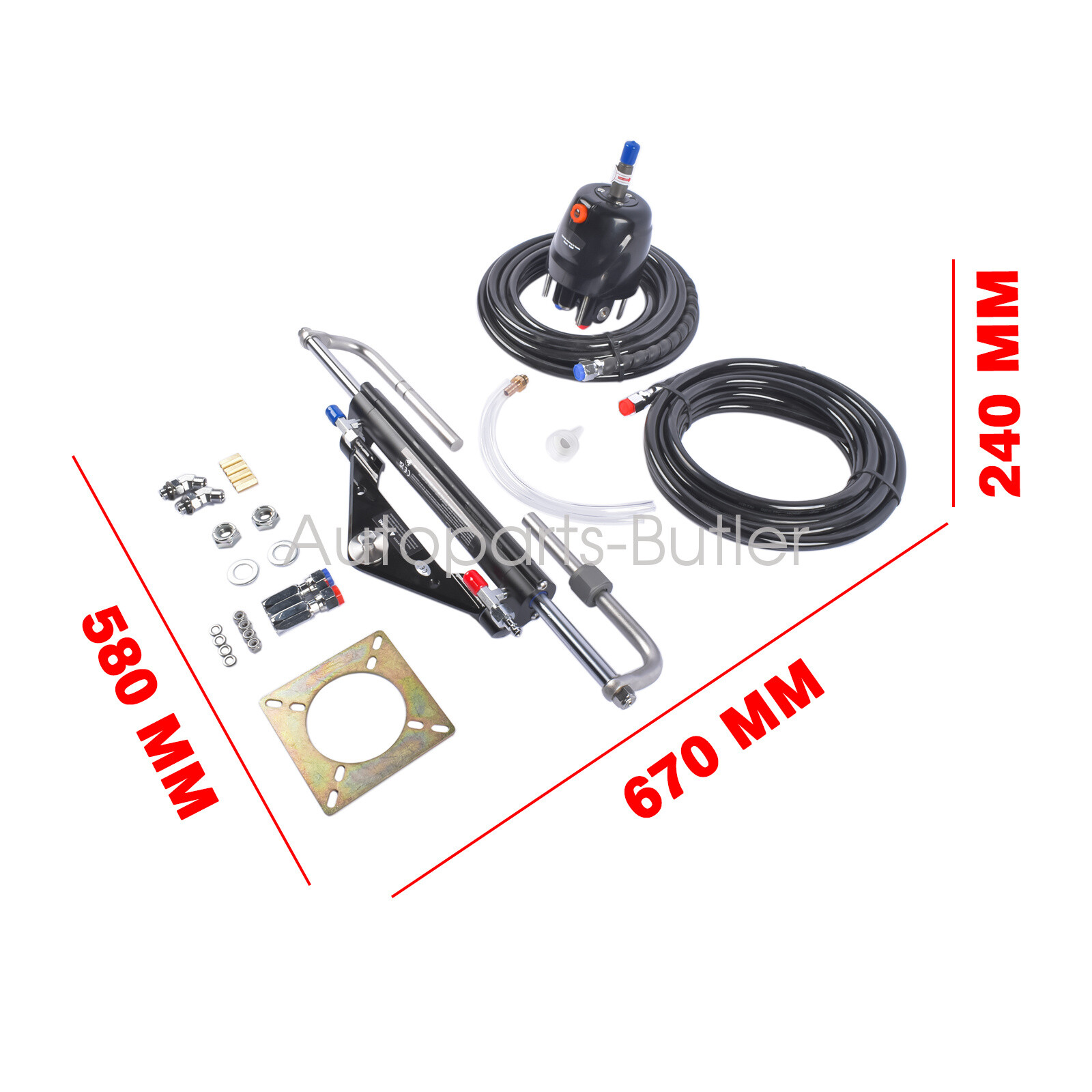 20FT Boat Hydraulic Steering System Kit Marine Outboard Steering 150HP HK4200A-3