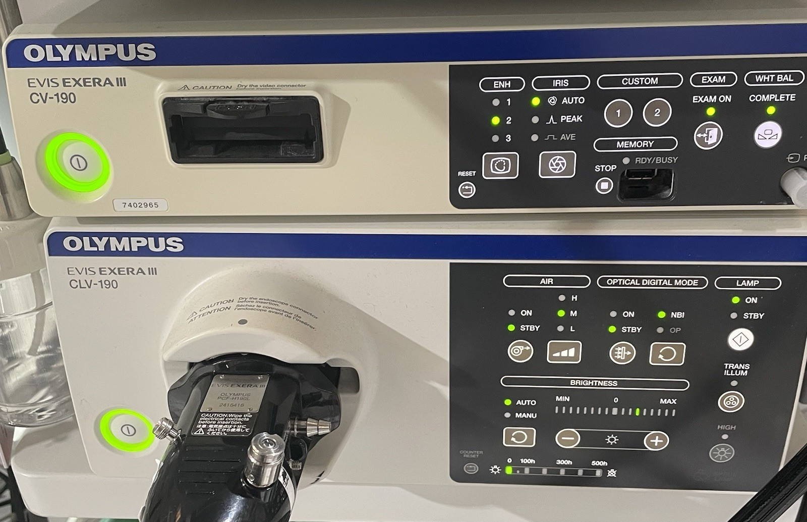 Olympus CLV-190 and CV-190 Light source and Video Processor Suitable for 190 Ser