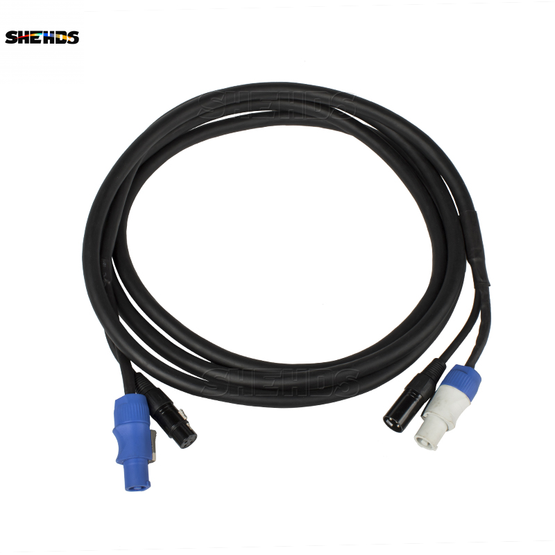 SHEHDS 3Meters 3pin out and in Powercon out and in DMX cable