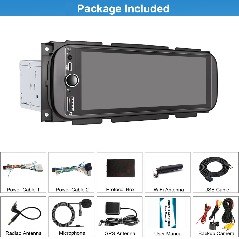 Car Stereo Radio For 2002-2005 Dodge Ram 1500 2500 3500 Android 14 Carplay GPS