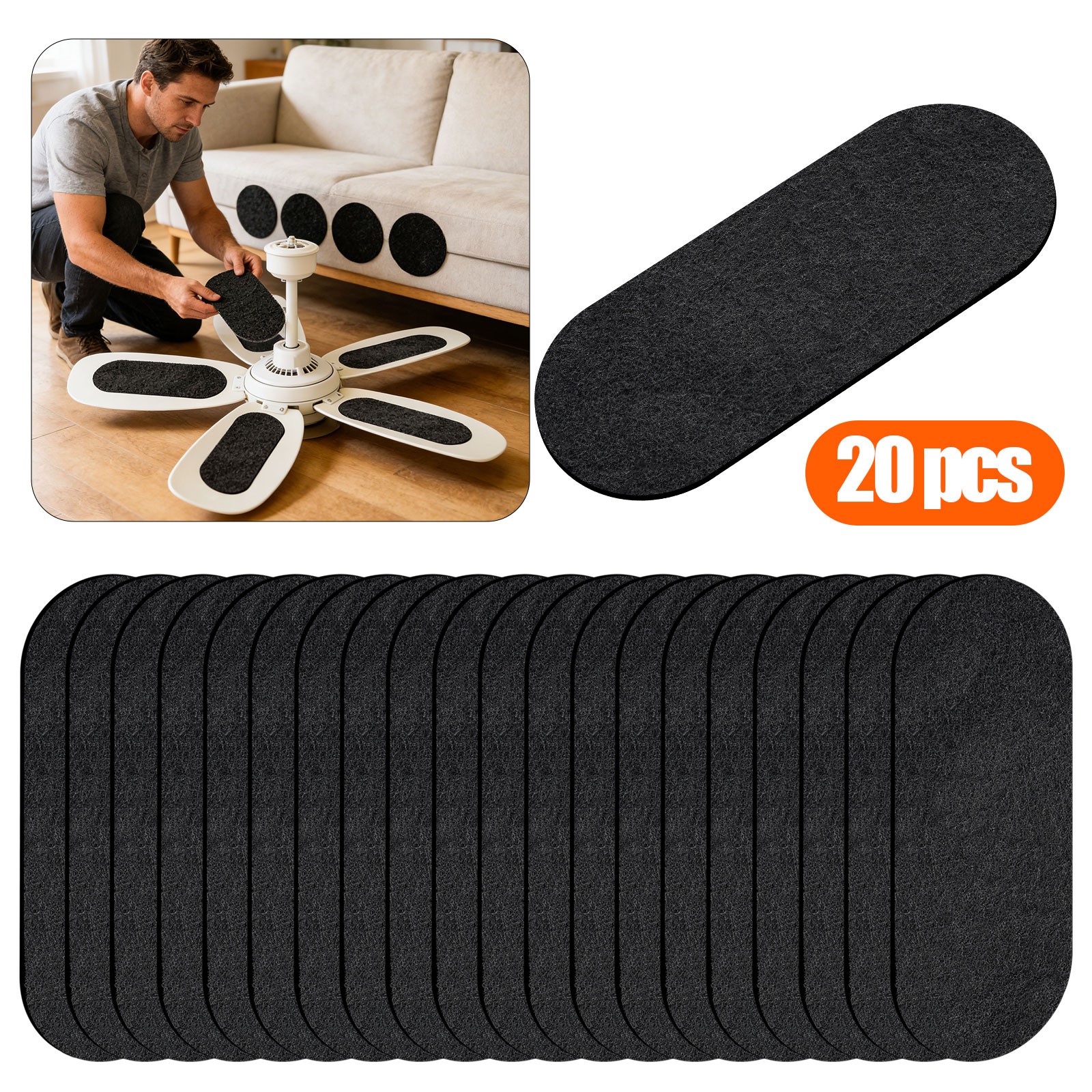 20 PCS Universal Ceiling Fan Filters Air Purifier Pads Trap Dust Odors Allergens