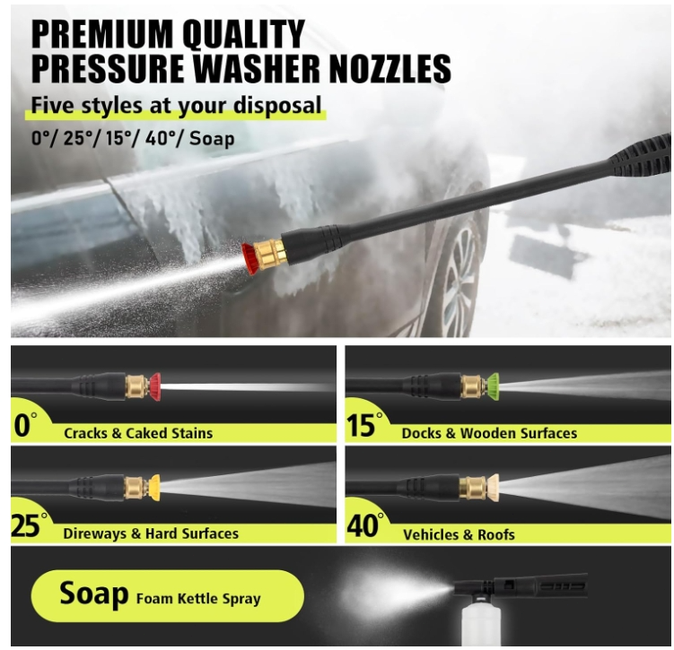 Acquax Electric Pressure Washer 3800 PSI 2 GPM High Pressure Washer Power Washer