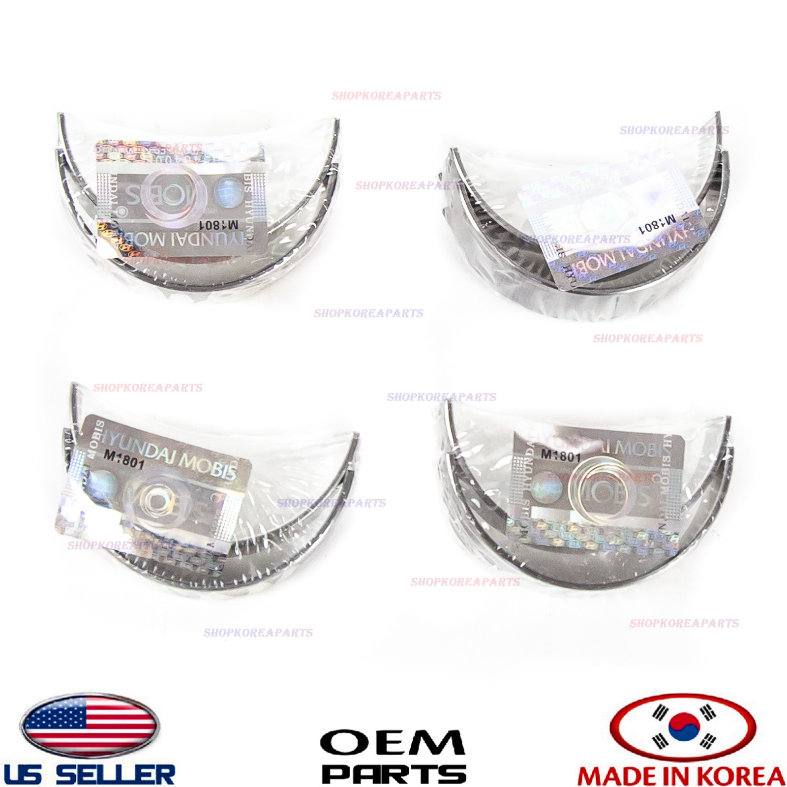 Genuine Сonnecting Rod Bearing Set 8pc OEM Hyundai Kia 2.0 2.4 See compatibility