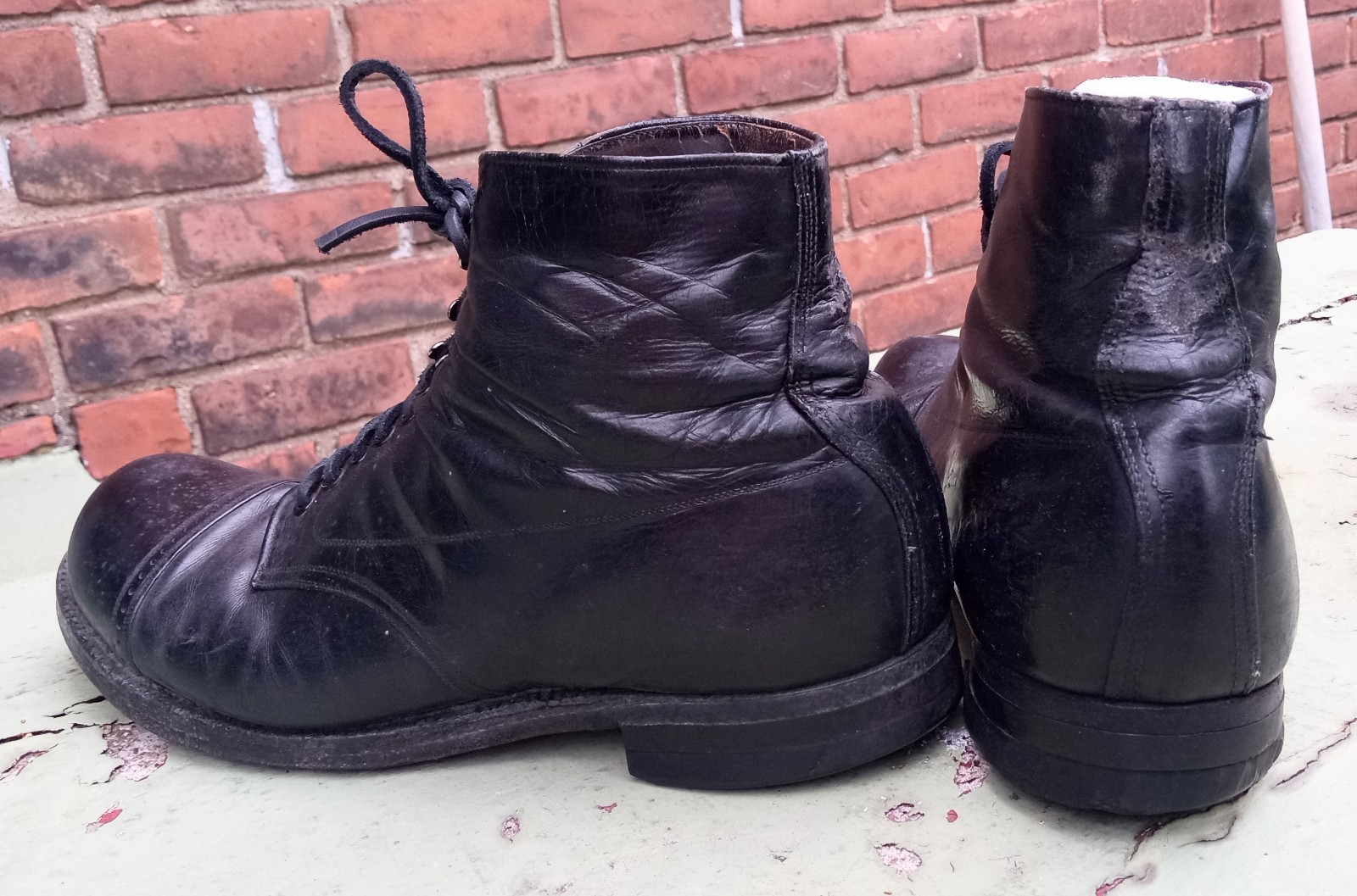 Span Am Indian Wars US Boots Black Leather 11" Long Goodrich Heels Volunteers