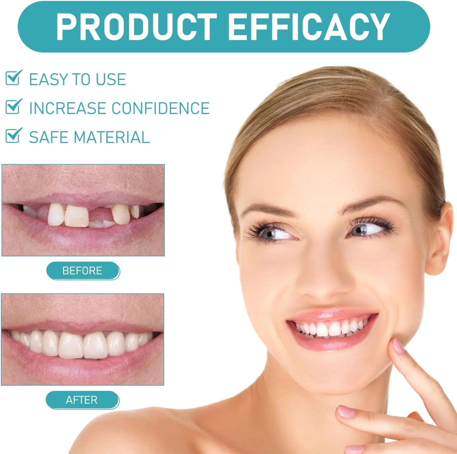 2PCS Minceetbien Dentures, Minceetbien Silicone Reline Denture Set, Adjustable S