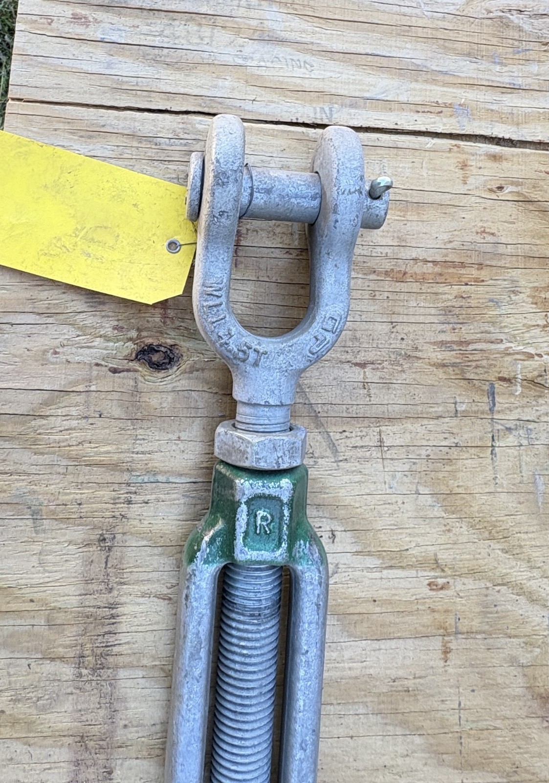 Green Pin Turnbuckle 1” x 24” Turnbuckle, eye-jaw end-fitting, 4.5 Ton load