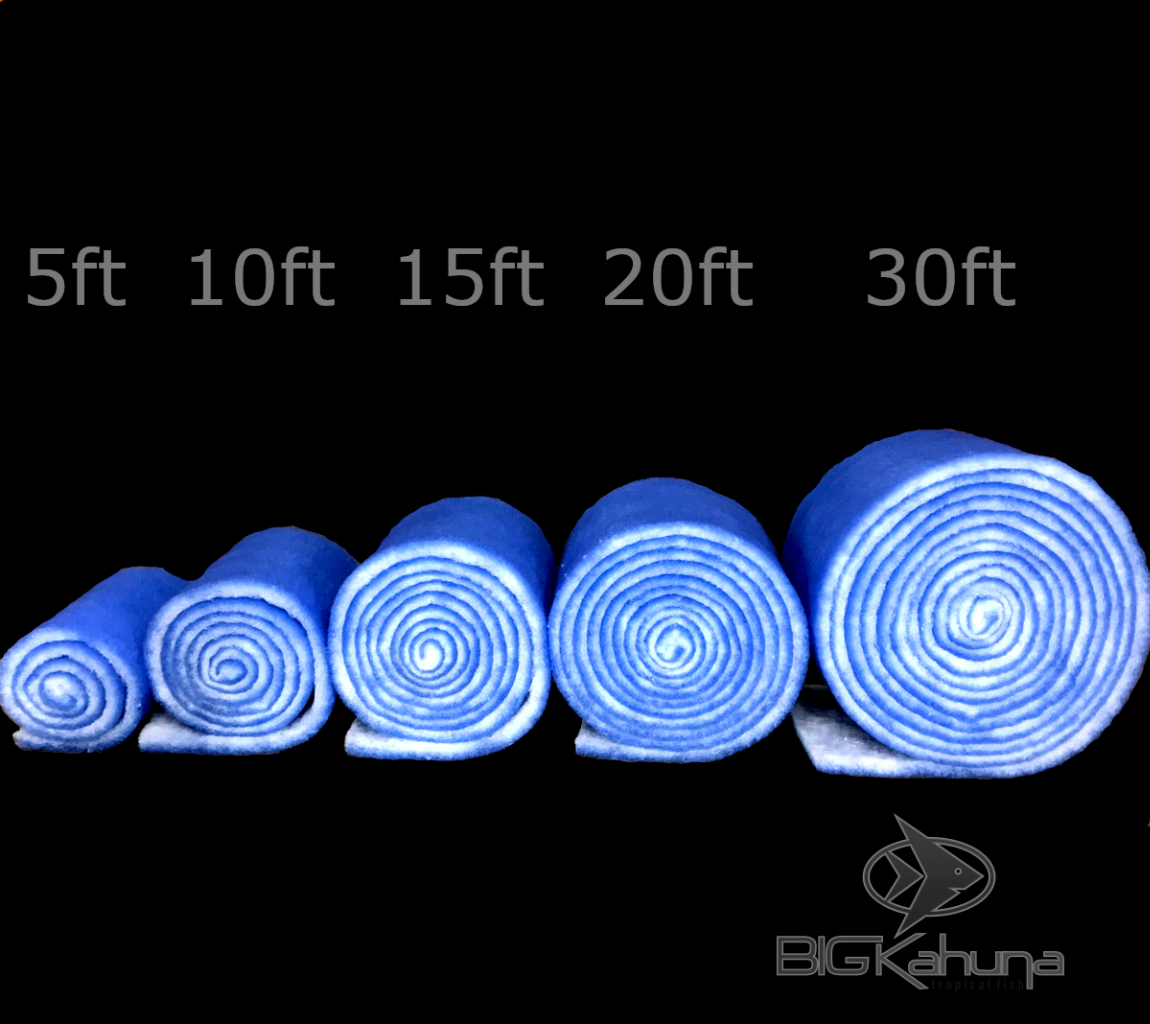 15-FT ROLL BLUE BONDED AQUARIUM FILTER MEDIA PAD 12" X 15' FILTER FIBER FLOSS