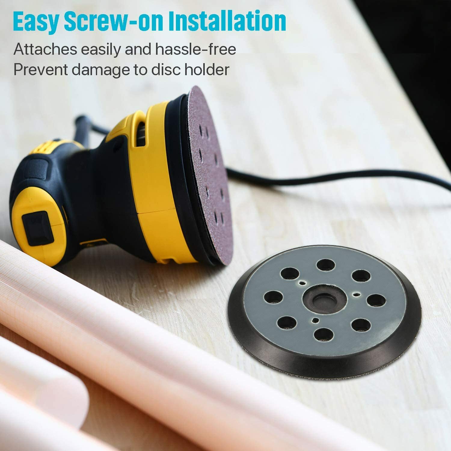 2PCS 5Inch 8-Hole Orbital Sander Hook Loop Backing Replacement Pad for Makita