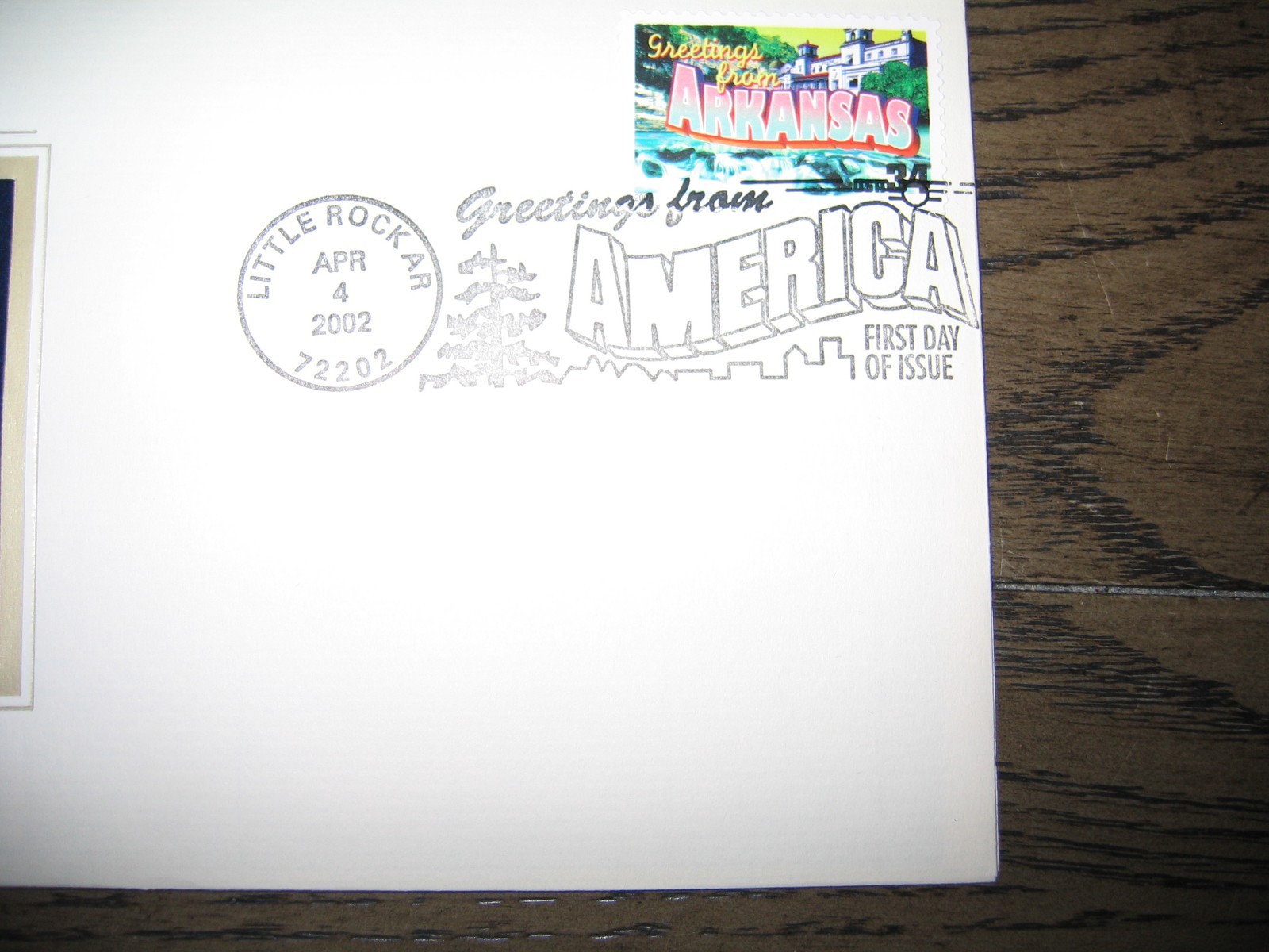 2002 ARKANSAS Greetings From America replica Gold Stamp Golden COVER