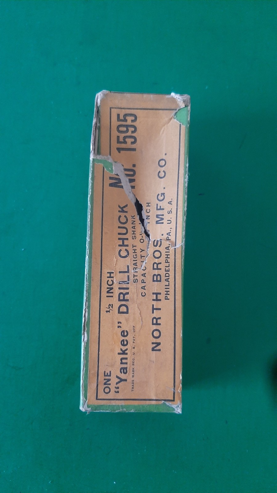 NOS 1/2" Inch Capacity Yankee Drill Chuck No. 1595 Straight Shank North Bros MFG