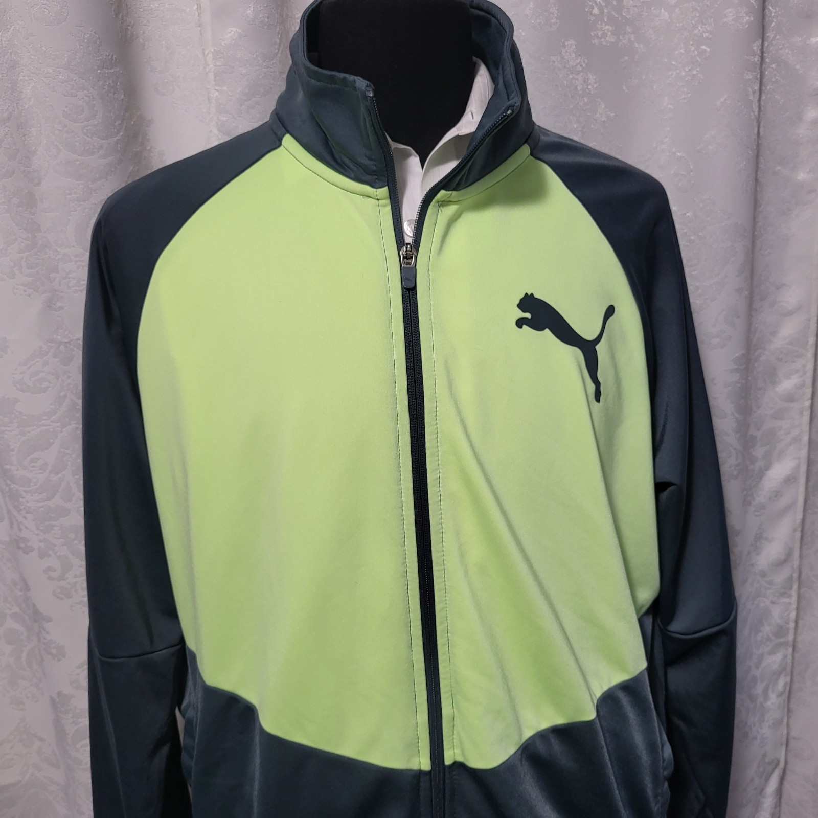 PUMA Colorblock Track Jacket Sweater Sport Retro Men's Full Zip Sz XXL