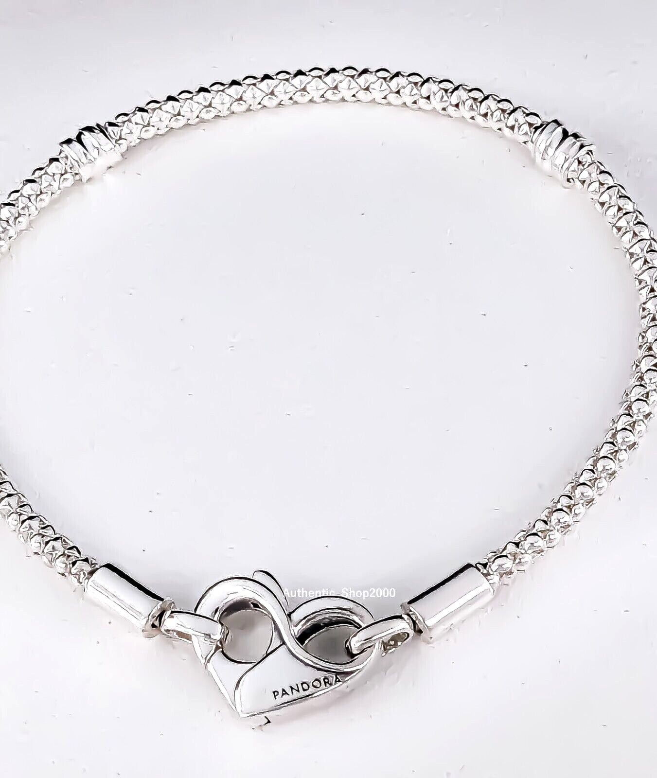 100% New PANDORA 925 Sterling Silver Studded Chain Charm Bracelet 592453C00