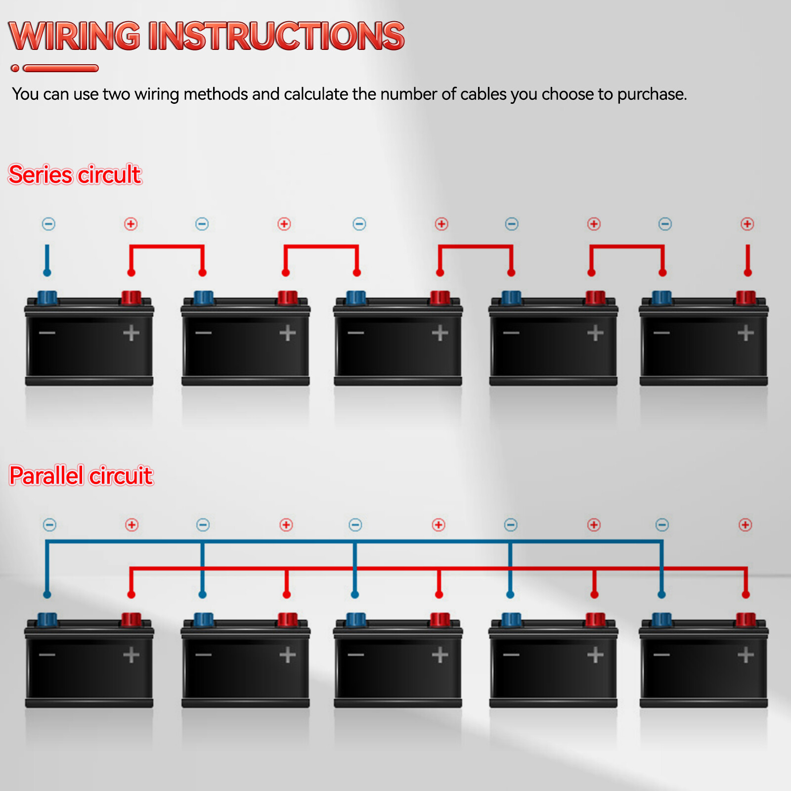 Battery Inverter Positive Negative Cables Set 4 AWG 4 Gauge Pure Copper For RV