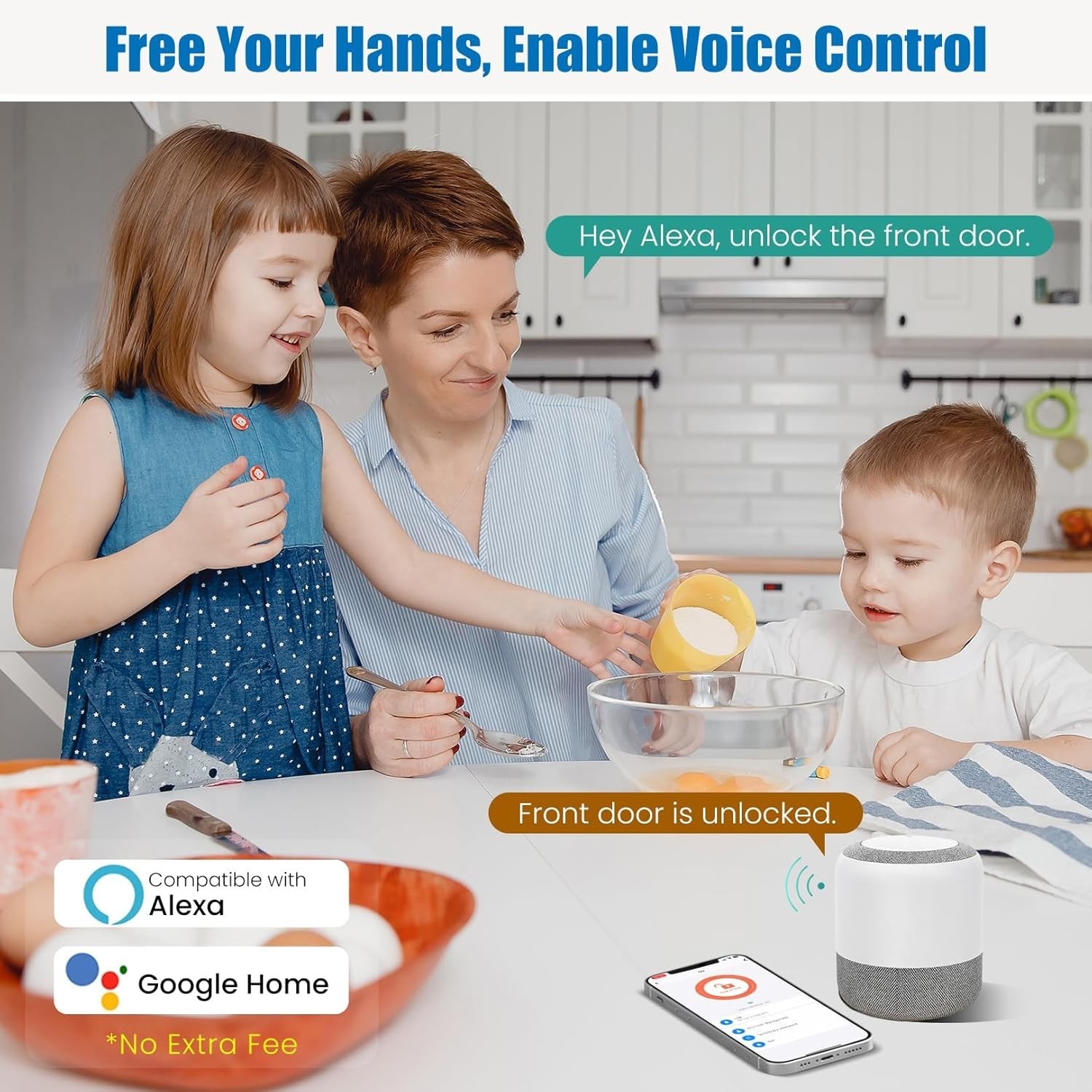 Smart Door Lock Fingerprint & WiFi Keyless Entry Deadbolt Auto-Lock, APP Control