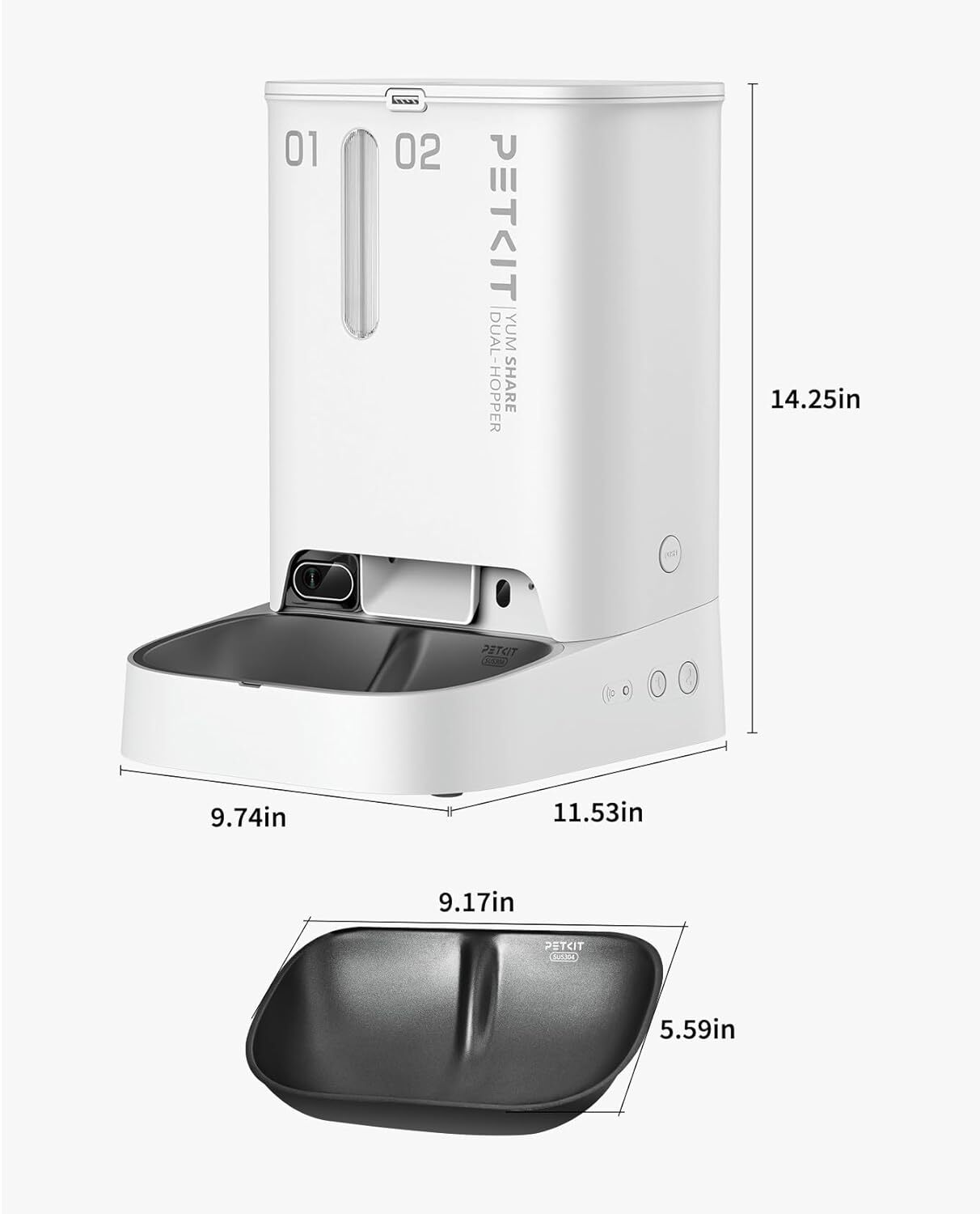 PETKIT Automatic Cat Feeder with Camera, 2.4G WiFi App Control, used