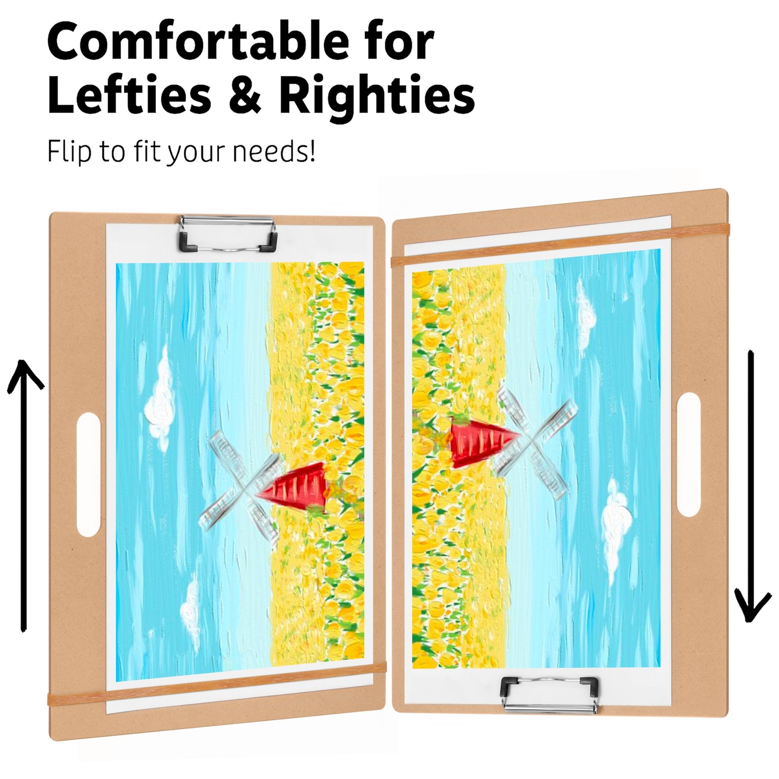 TX liteart 13 x 17 Artist Sketch Board with Handle - Portable Clipboard for