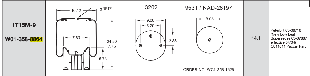 Firestone Air Spring C81-1013 W01-358-8864
