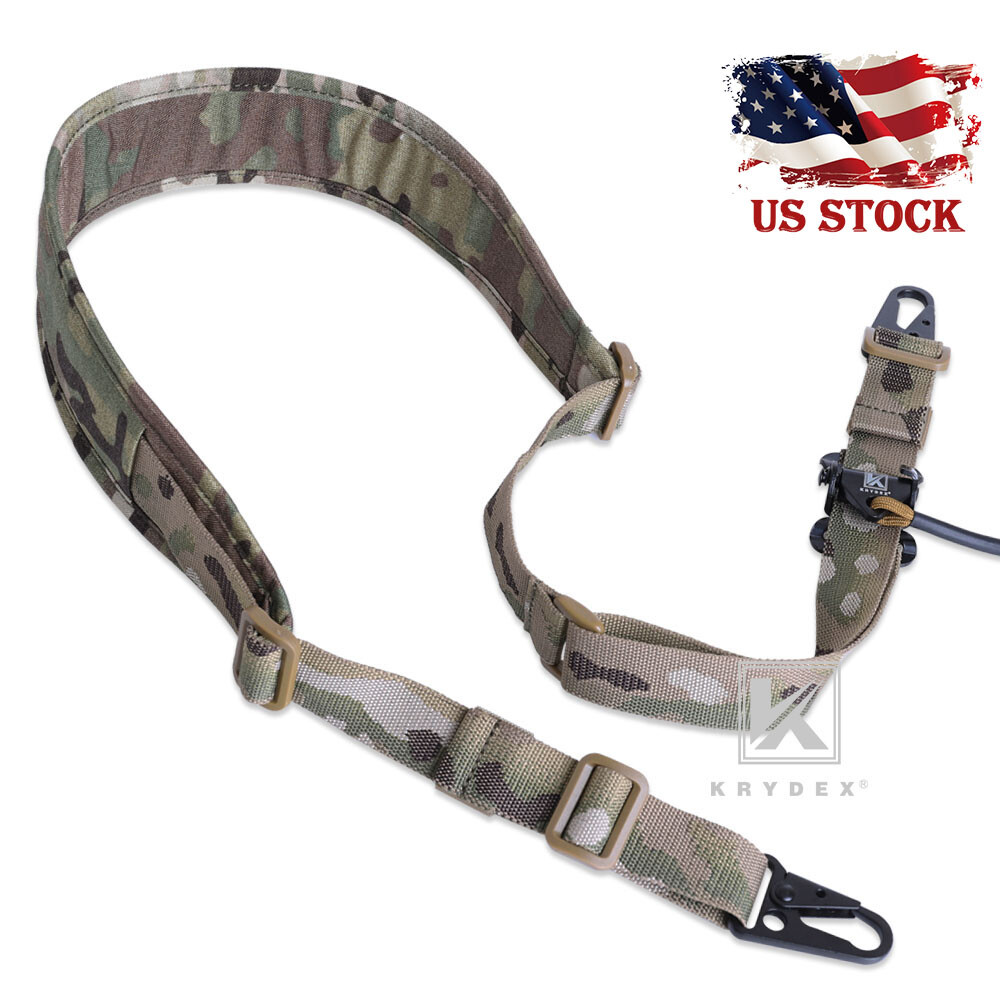 KRYDEX Modular Sling 2/1 Point Padded Tactical Shooting Sling  MC Camo