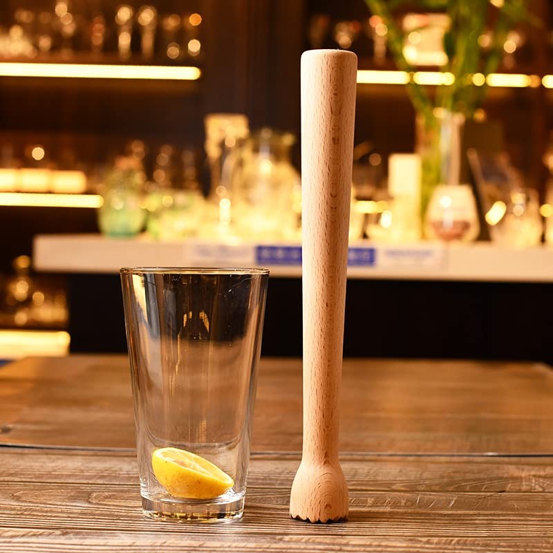 Wooden Muddler for Cocktails 10 Inch, Home and Bar Mojitos, 1pack
