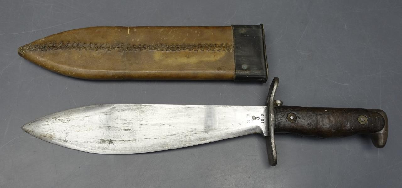 Original WWI 15" Bolo Knife w/ Scabbard SA-1916 USA #32635