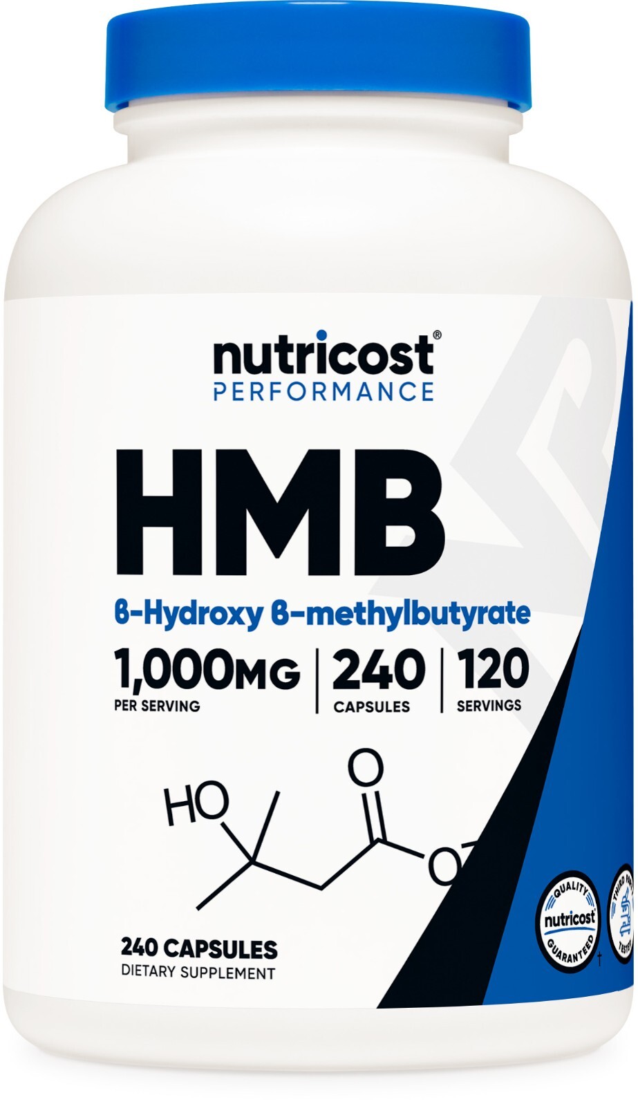 Nutricost HMB (Beta-Hydroxy Beta-Methylbutyric) 1000mg, 120 Servings, 240 Caps