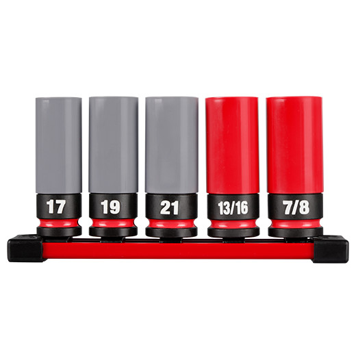 Milwaukee 49-66-7831 SHOCKWAVE 1/2" SAE/Metric Lug Nut Wheel Socket Set - 5 PC