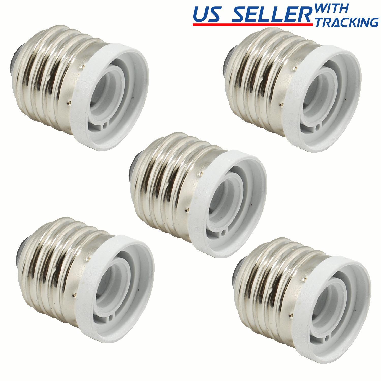 5-Pack Light Bulb Socket Adapter Medium Base E26 to Candelabra E12 Screw Reducer