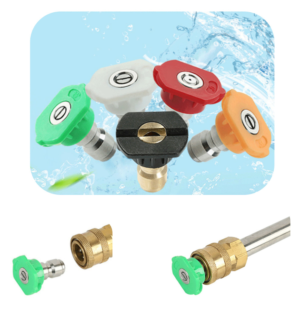 5pcs Pressure Washer Spray Tips Nozzles High Power Kit Quick Connect 1/4" Set