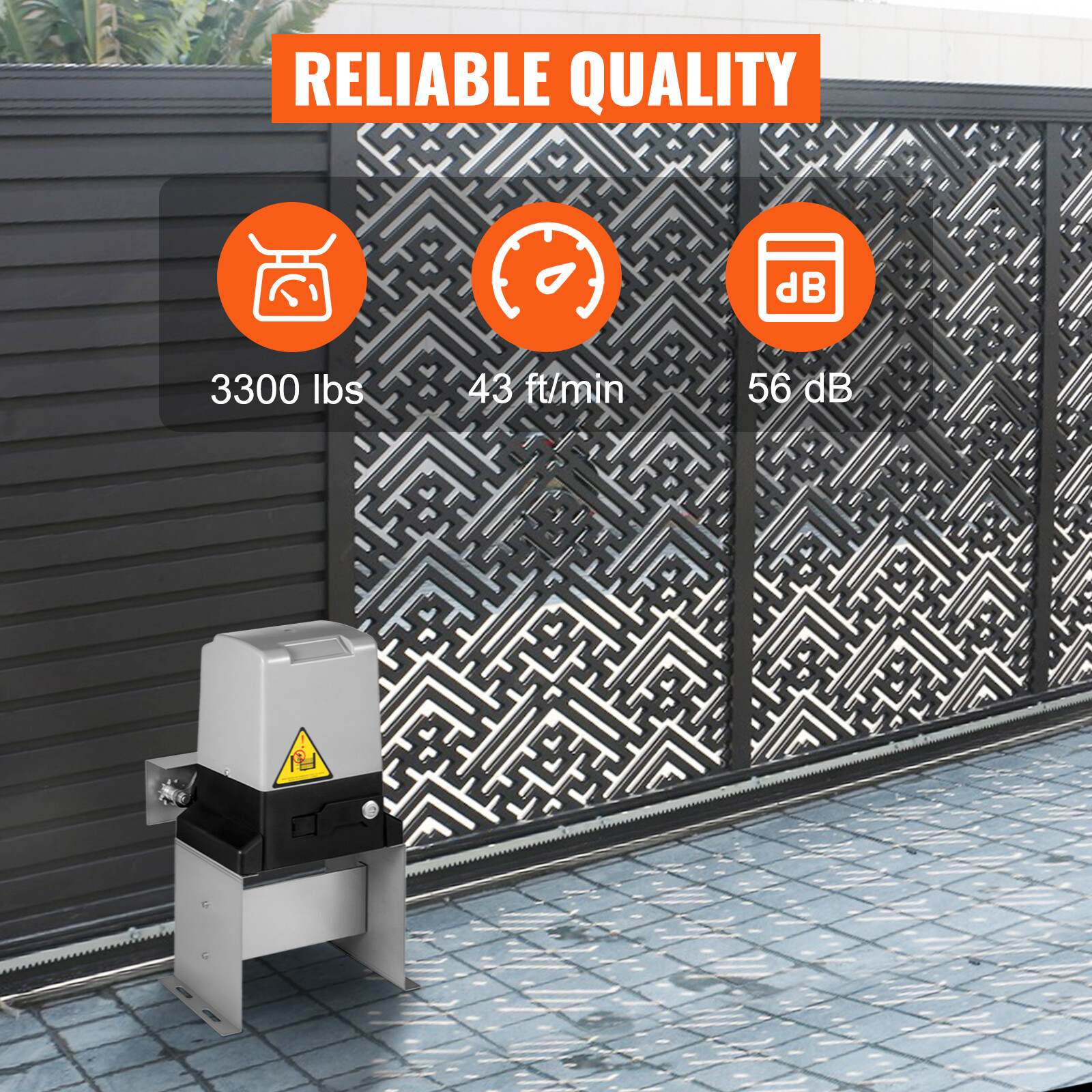 VEVOR 3300Lbs Automatic Sliding Gate Opener Electric Door Operator w/ 2 Remotes