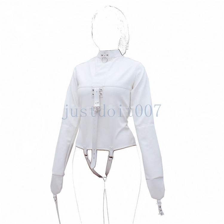 S/M L/XL Genuine Leather Professional Quality Straight Jacket Straps Adjustable