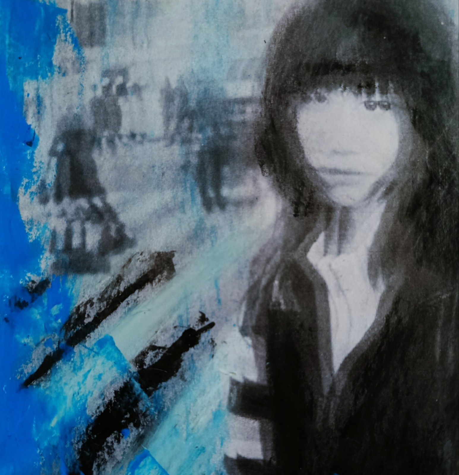 Tokyo Japan Japanese Language | Modern Art Oil Chalk Painting Print Mix | A4