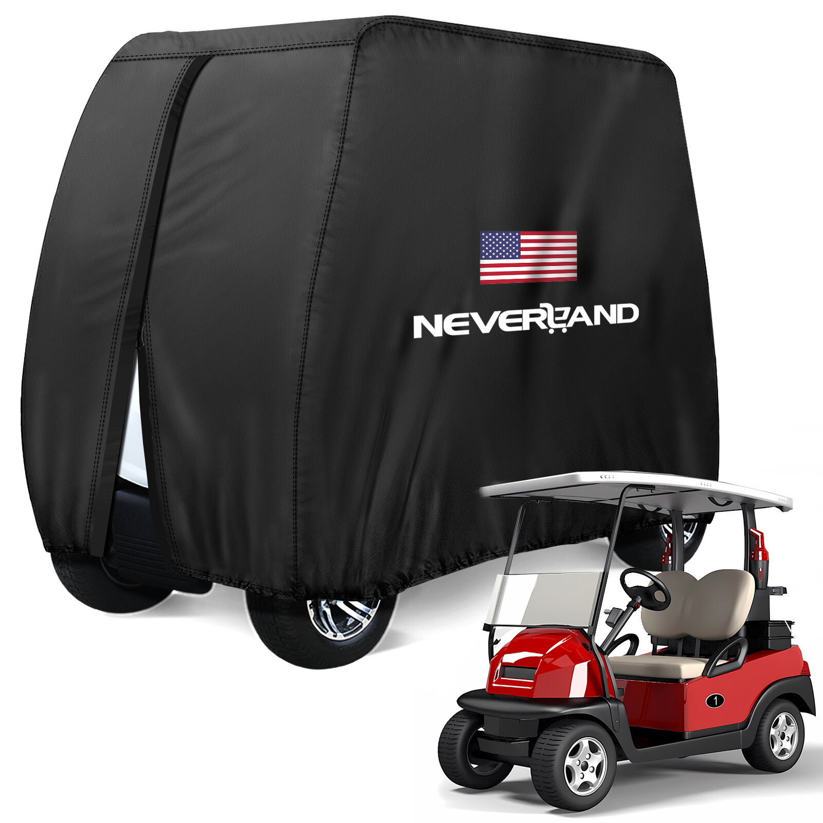 Heavy Duty Waterproof Golf Cart Cover Tarp 4 Passenger for EZGO Club Car Yamaha