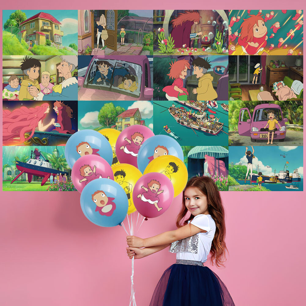 Ponyo Birthday Party Supplies Set Plates Balloons Cake Toppers for Kids