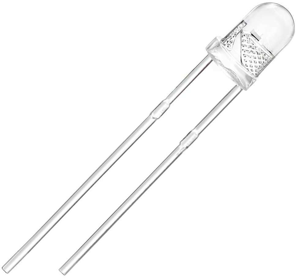 Clear Red LED 3mm 2V 620nM Super Bright Transparent - 10x 25x 50x 100x Pkgs