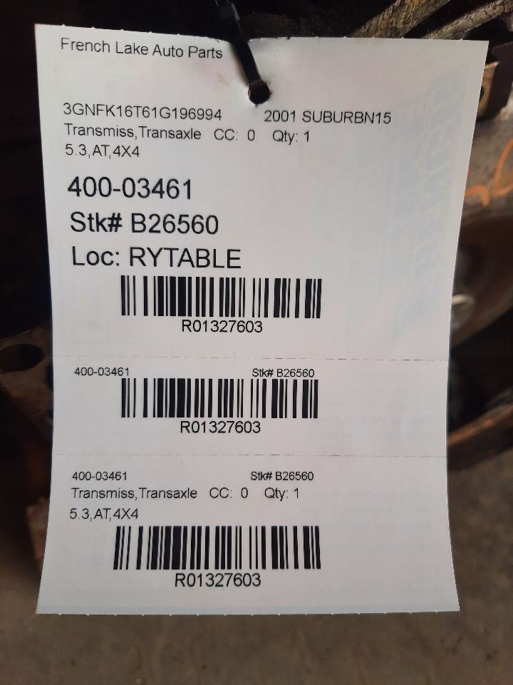 Automatic Transmission 5.3L 4WD 4X4 Fits 2001 SUBURBAN 1500 1327603