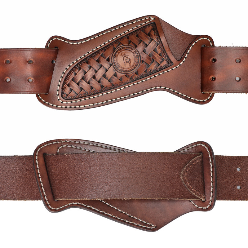 TOURBON Leather Engraved Fixed Blade Knife Sheath Belt Pouch EDC Knives Case