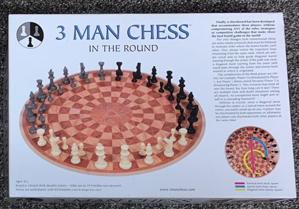 3 MAN CHESS - VERY INTERESTING NEW VARIANT (three handed, player, way...)