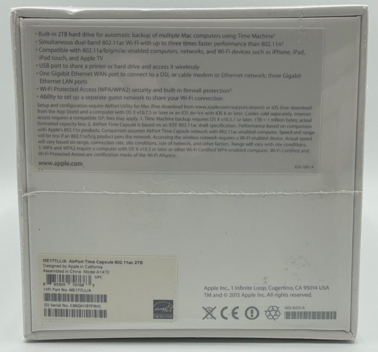 Apple AirPort Time Capsule 2TB External Hard Drive A1470 Factory Sealed