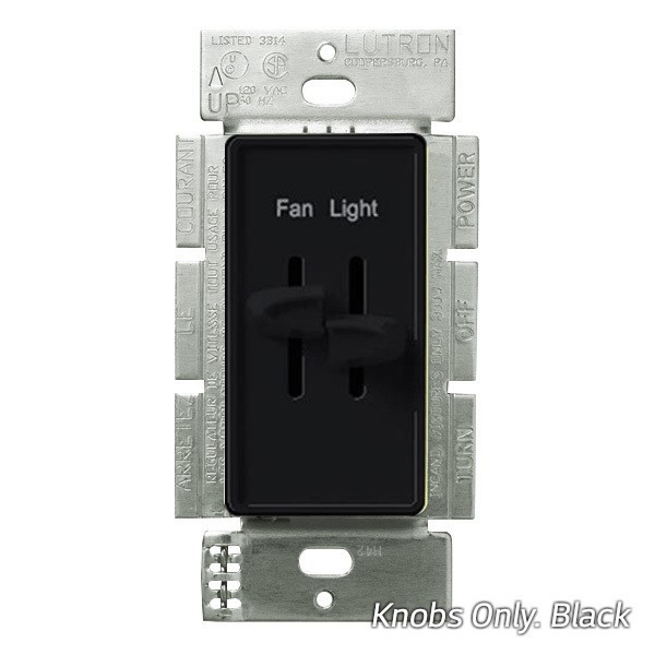 LUTRON Skylark DUAL SPLIT DIMMER Replacement Slider HALF KNOBS Fan Light 1 Pair