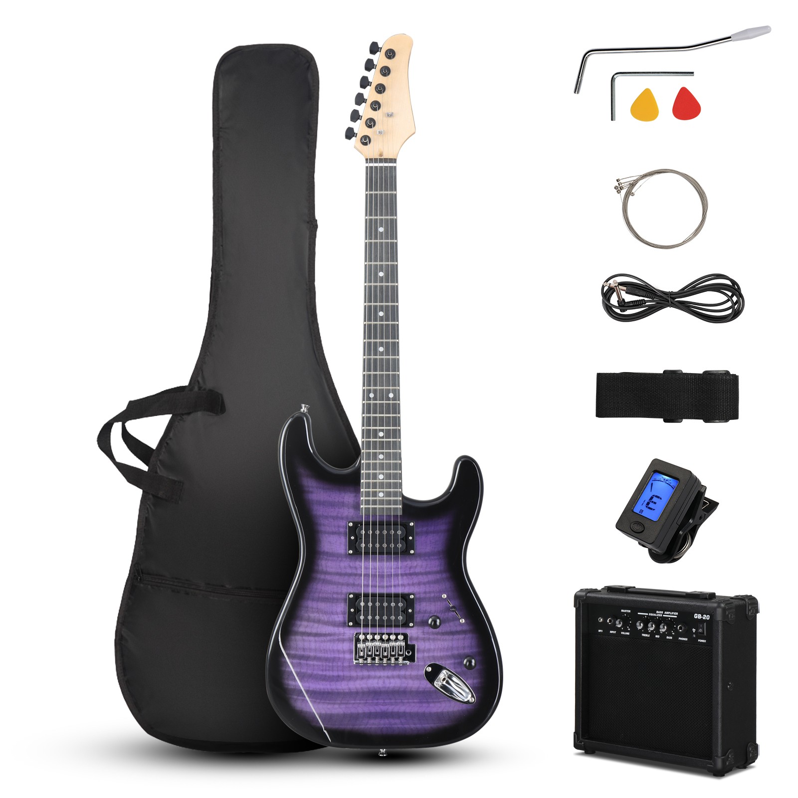 Ktaxon 39in KST Electric Guitar School Band With 20W Amp Starter Kit