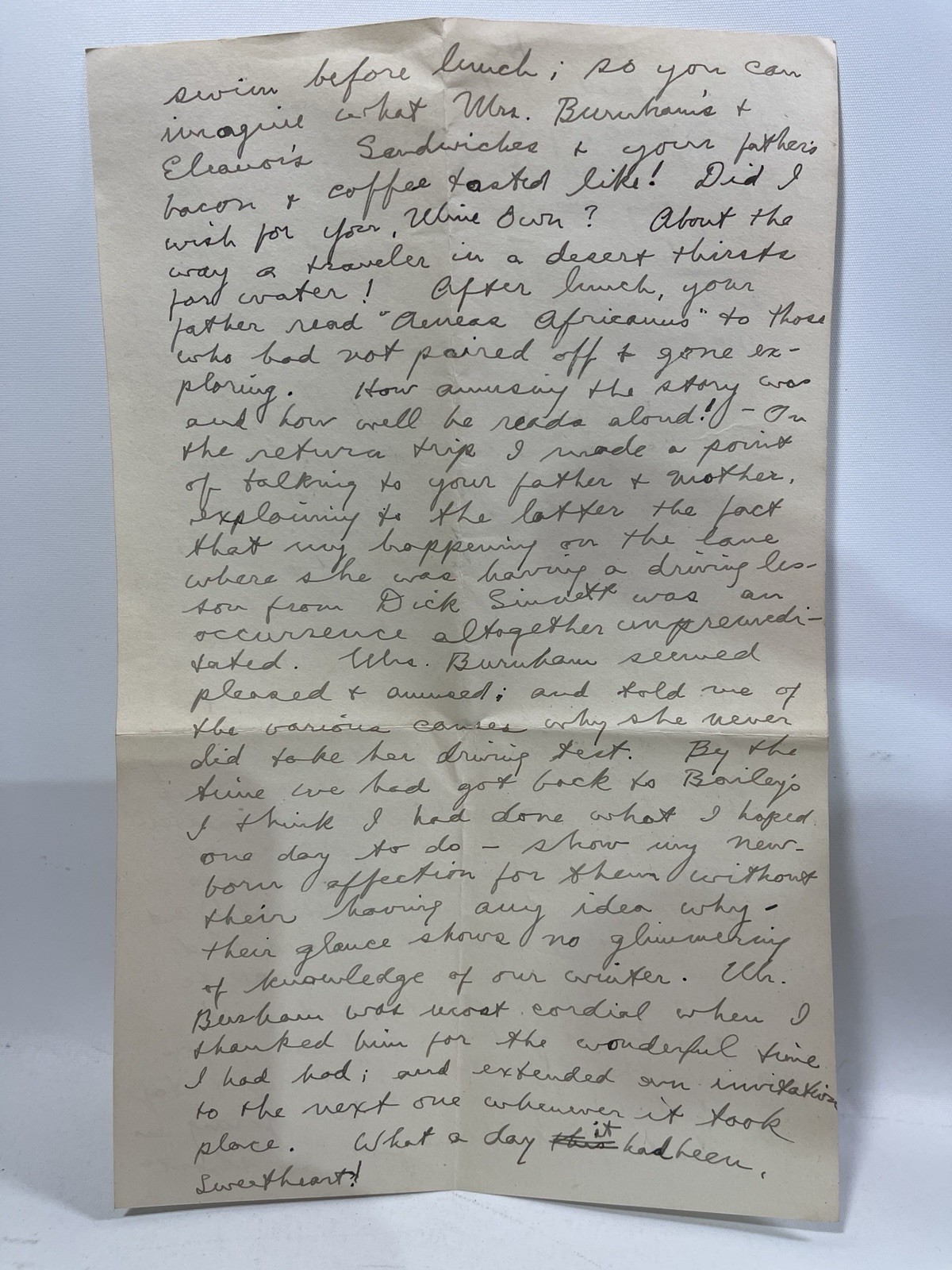 1920s Handwritten Love Letter – Steamship Romance Paris Venice Maine