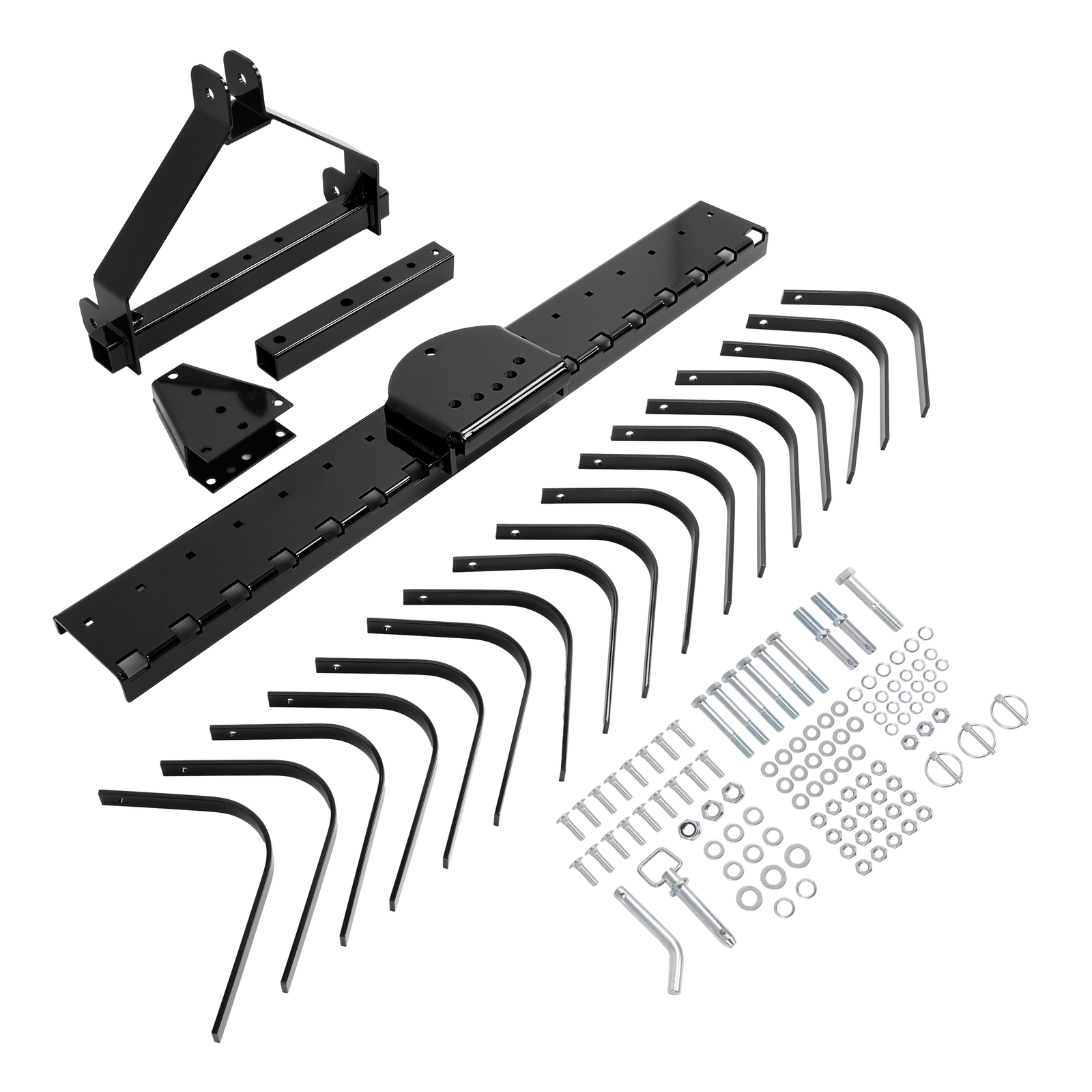 For Category-0 Tractor Hookup 5 FT Black 3-Point Landscape Rake Grass Comb