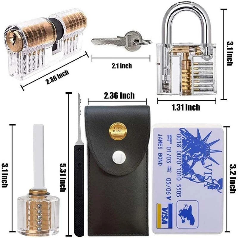 34 Pcs Padlock Unlocking Lock Practice Tool Set for Novice Beginner Locksmith US